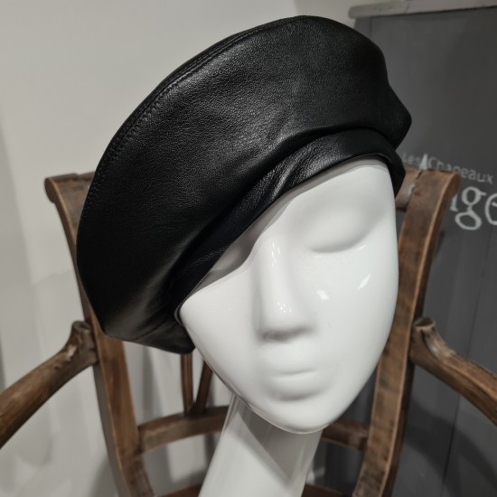 Leather béret by Ill Cappellaio Matto