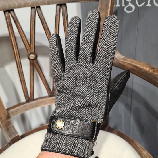 Leather gloves  Herringbone...