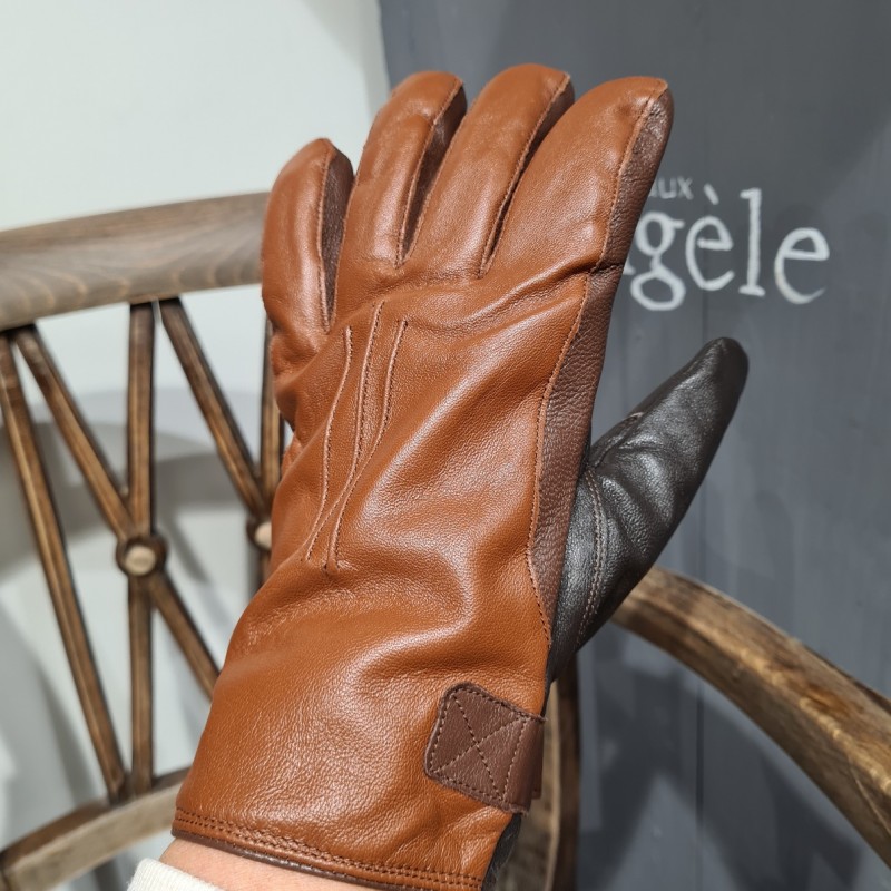 Gants homme en cuir bicolore Stetson