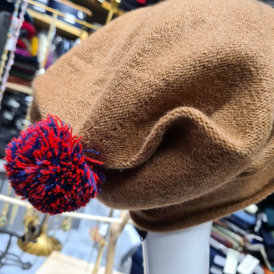 Long cashmere beanie Ponpom by Kopka