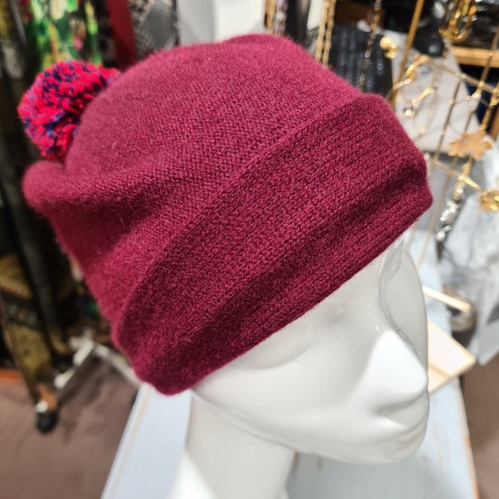 Long cashmere beanie Ponpom by Kopka