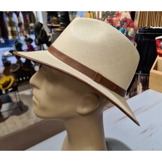 Chapeau Panama Nature et cuir