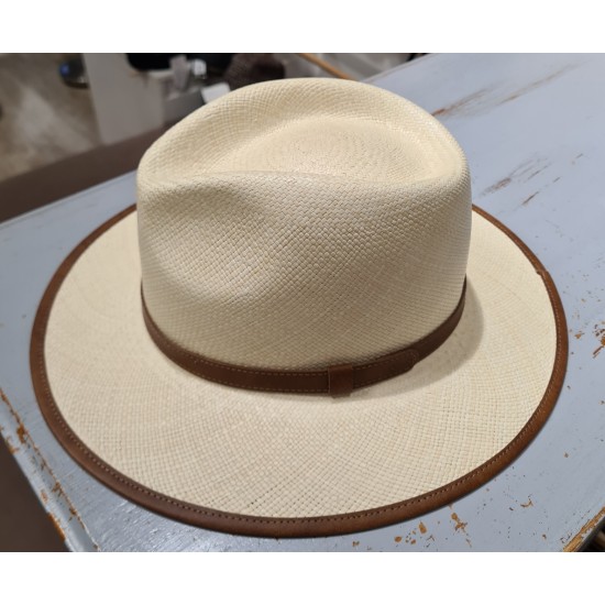 Chapeau Panama Nature et cuir