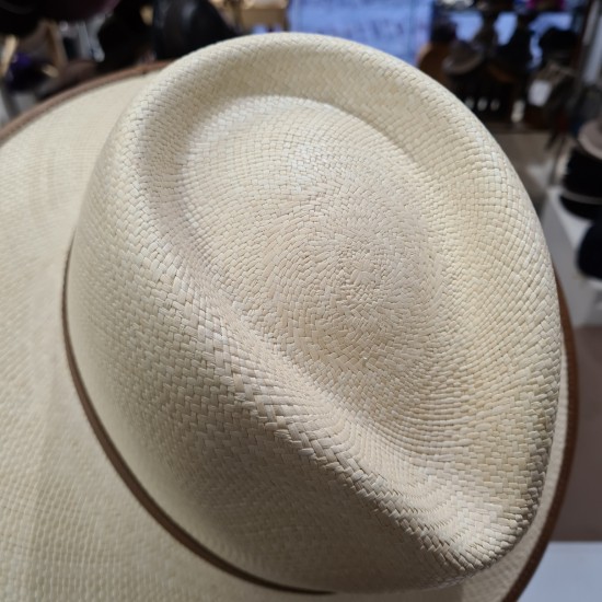 Chapeau Panama Nature et cuir