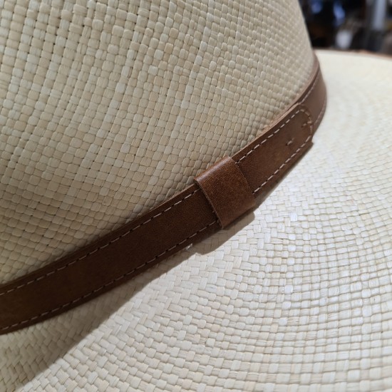 Chapeau Panama Nature et cuir
