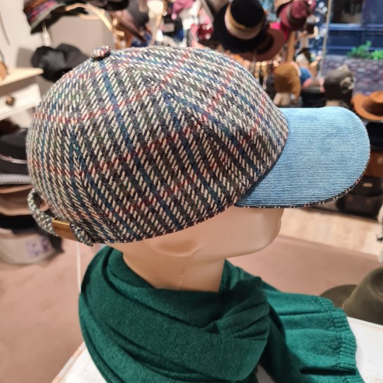 Casquette tweed et velours Crambes