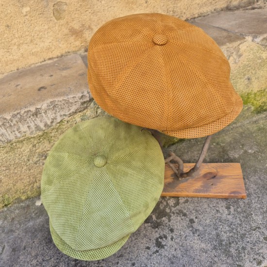 Casquette en Cuir Perforé Alfonso D'Este