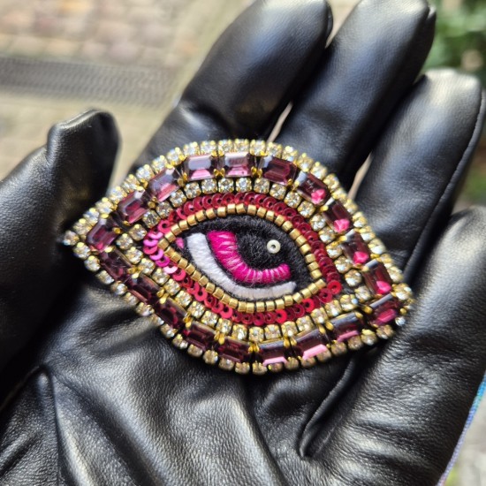 Broche Œil Rose Celeste Mogador