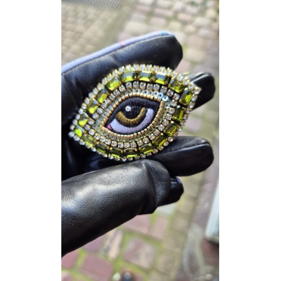 Broche Œil Vert Celeste Mogador