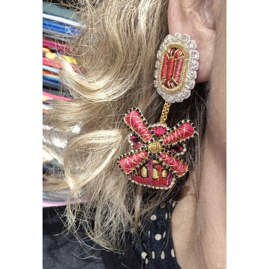 Boucles D'Oreilles "Moulin Rouge" Celeste Mogador