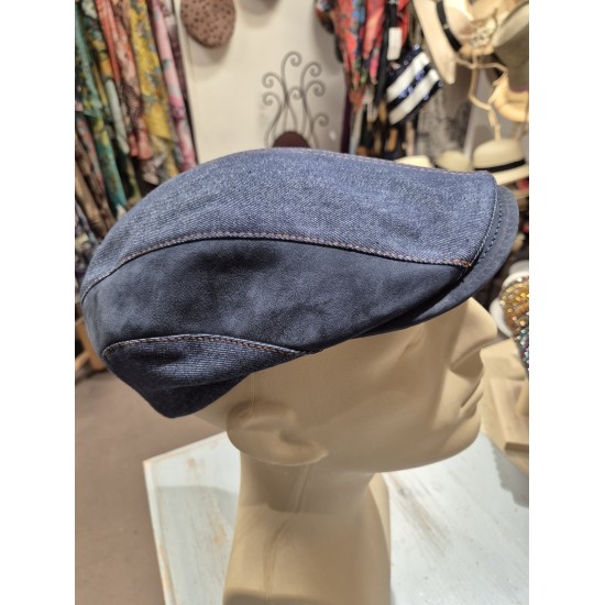Casquette Jean et Cuir Flechet