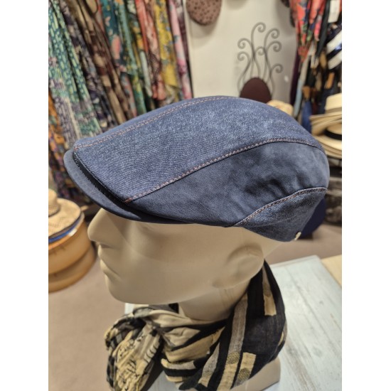 Casquette Jean et Cuir Flechet