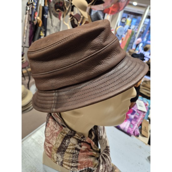 Leather Bucket Hat by Alfonso D'Este