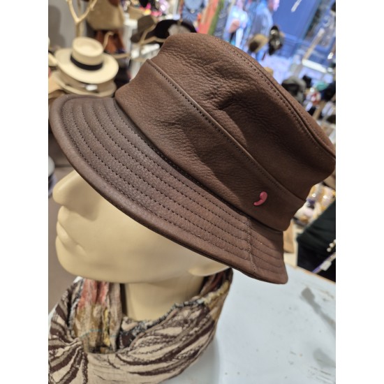 Leather Bucket Hat by Alfonso D'Este