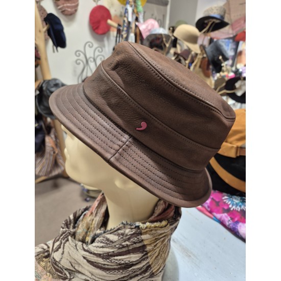 Leather Bucket Hat by Alfonso D'Este